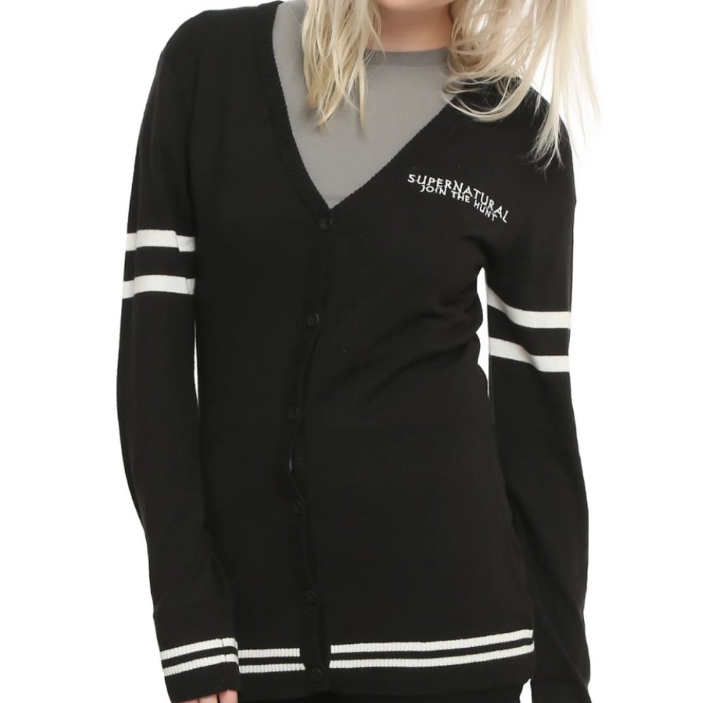 Hot Topic Supernatural Winchester Brothers Girls Cardigan Size L
